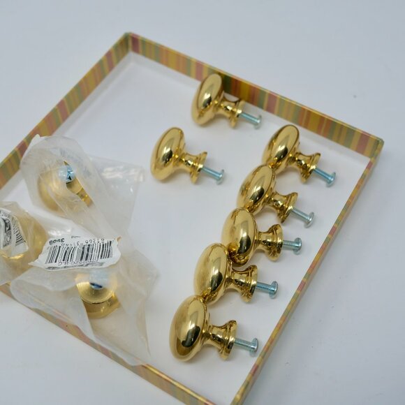 NEW Lot of 10 Liberty Hardware Polished Gold Brass Round Cabinet Knobs 1 1/4" - Picture 2 of 4